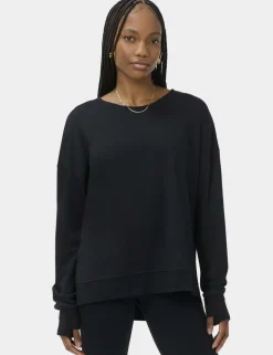 Modal Blend Tie Back Relaxed Sweatshirt