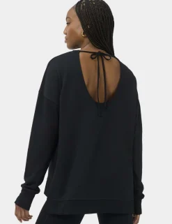 Modal Blend Tie Back Relaxed Sweatshirt