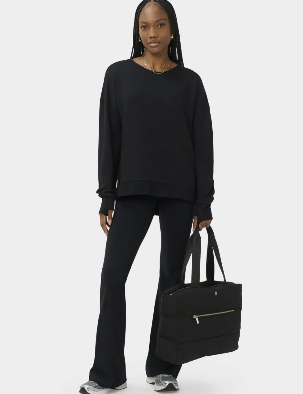 Modal Blend Tie Back Relaxed Sweatshirt