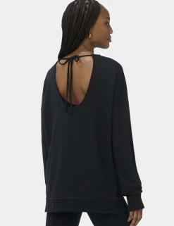 Modal Blend Tie Back Relaxed Sweatshirt