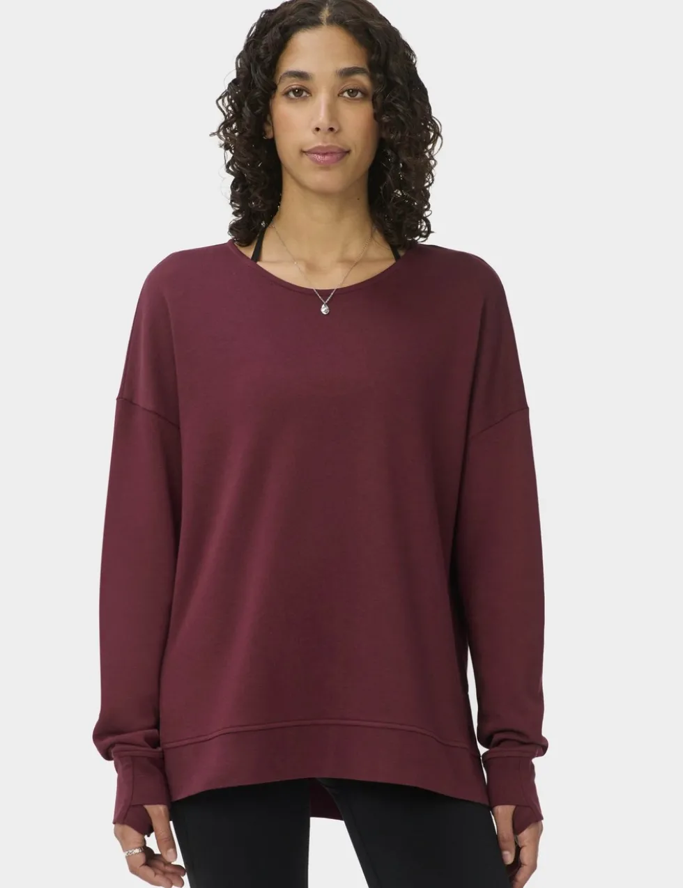 Modal Blend Tie Back Relaxed Sweatshirt