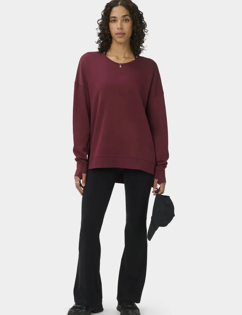 Modal Blend Tie Back Relaxed Sweatshirt