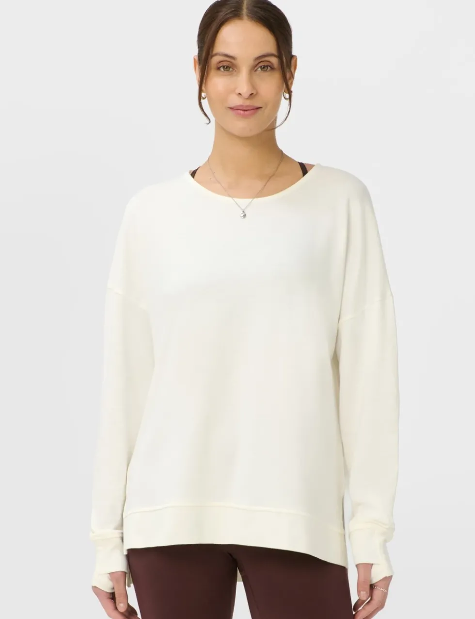 Modal Blend Tie Back Relaxed Sweatshirt