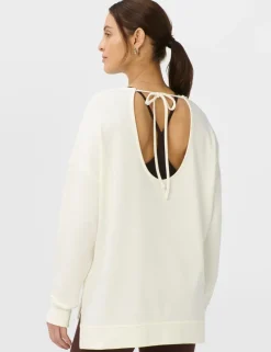 Modal Blend Tie Back Relaxed Sweatshirt