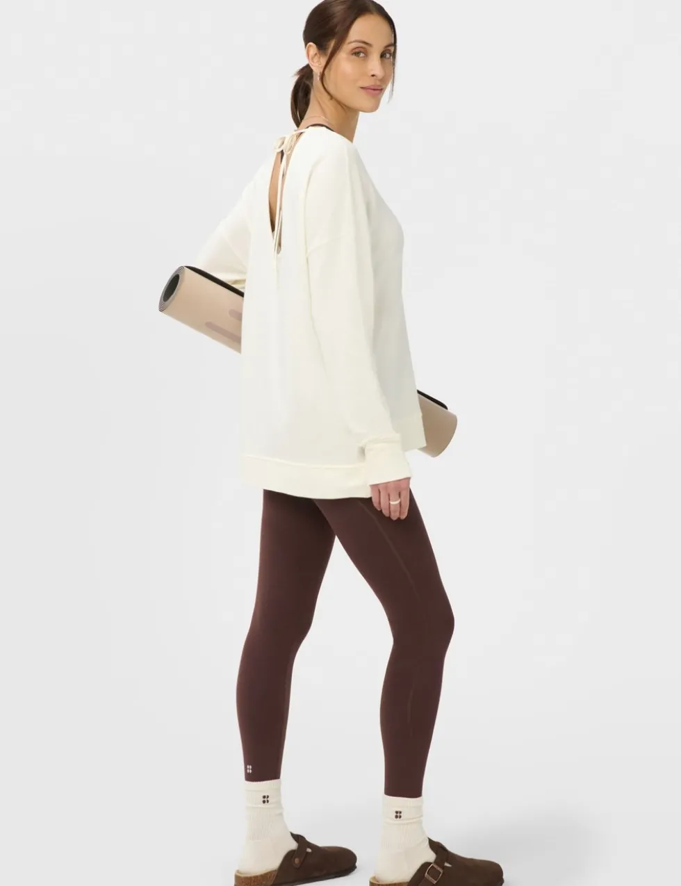 Modal Blend Tie Back Relaxed Sweatshirt