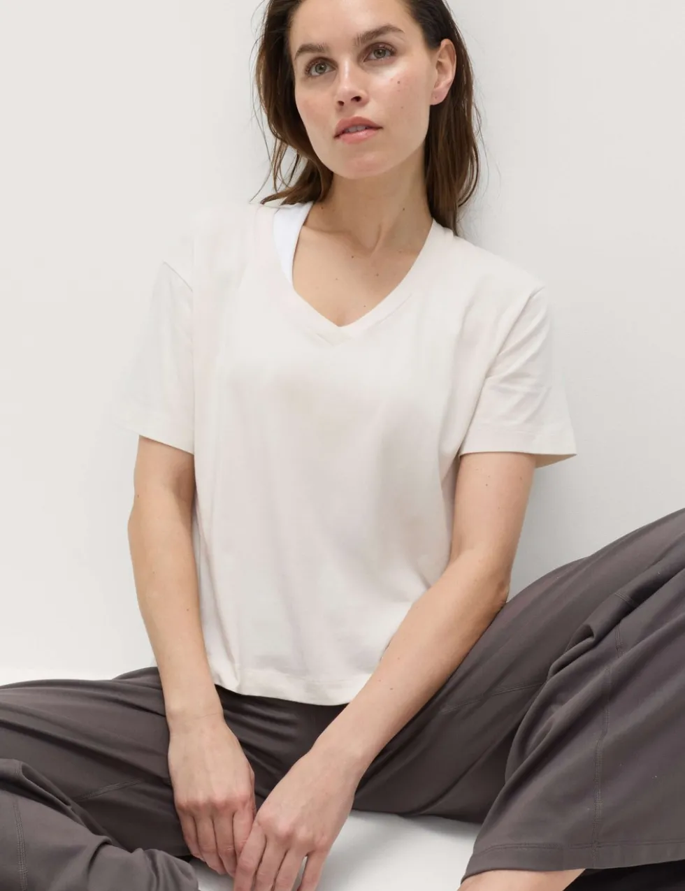 Modal Blend V-Neck Lightweight T-Shirt