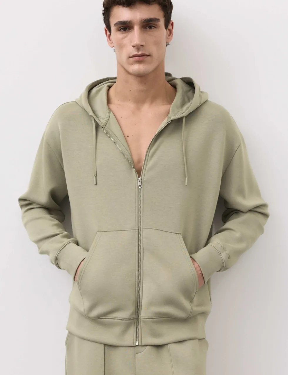 Modal Blend Zip Through Hoodie