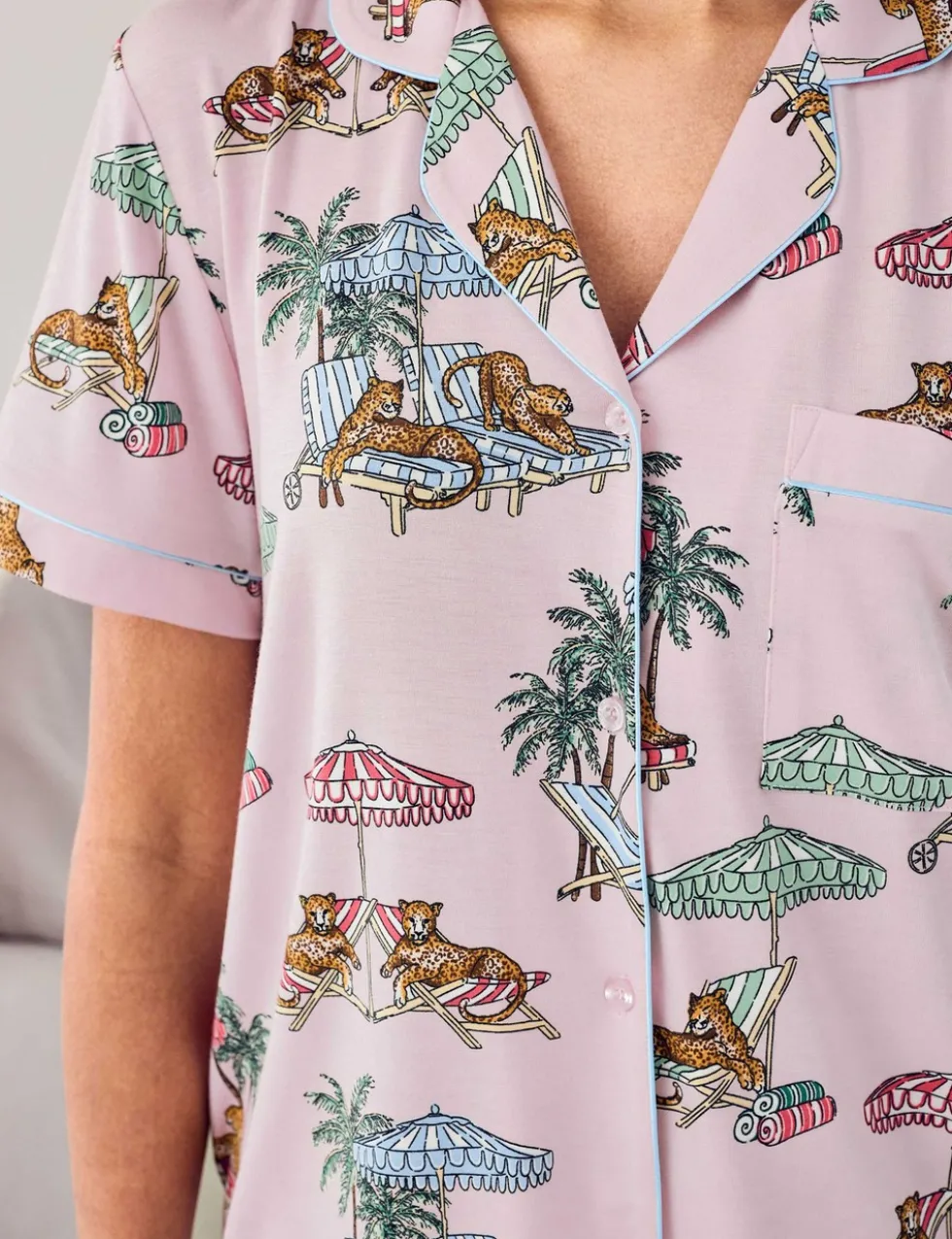 Modal Lounging Leopards Print Short Pyjama Set