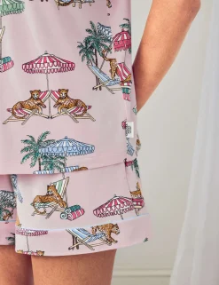 Modal Lounging Leopards Print Short Pyjama Set