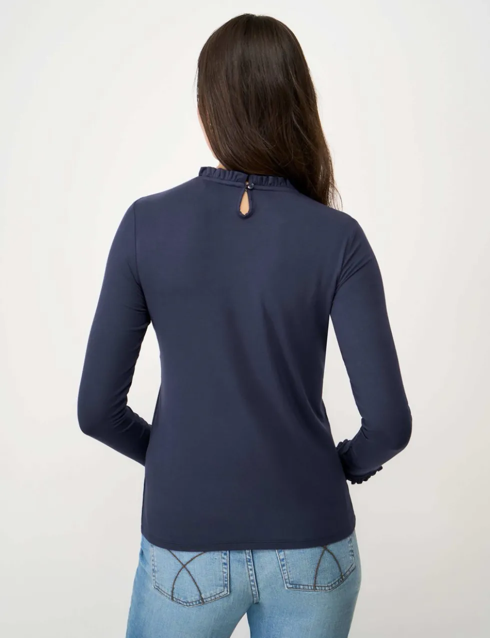 Modal Rich Frill Neck Blouse