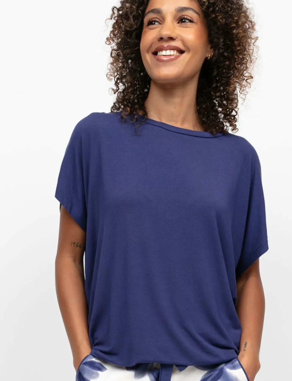 Modal Rich Jersey Cuffed Hem Pyjama Top