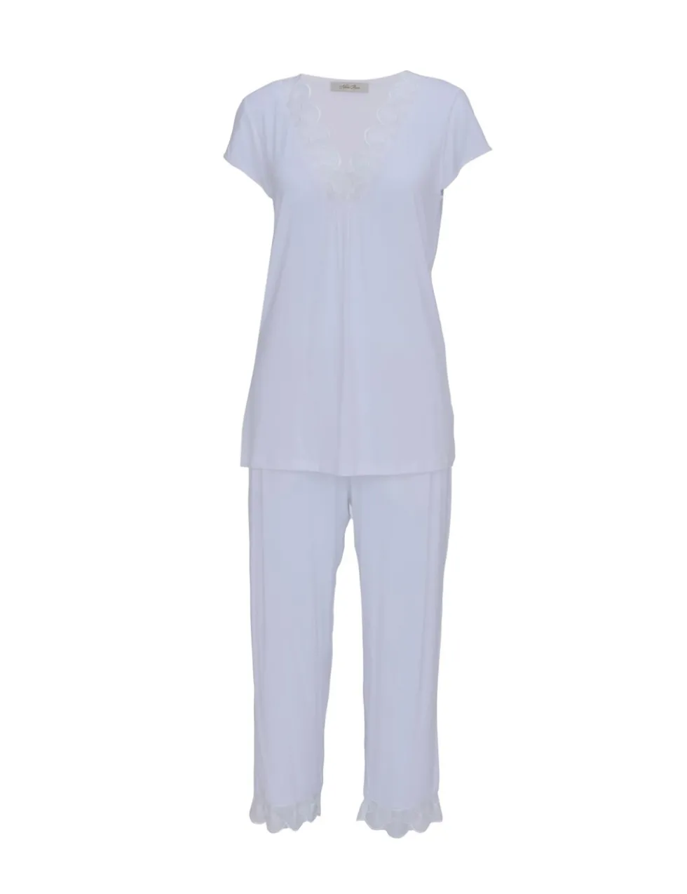 Modal Rich Jersey Lace Detail Pyjama Set