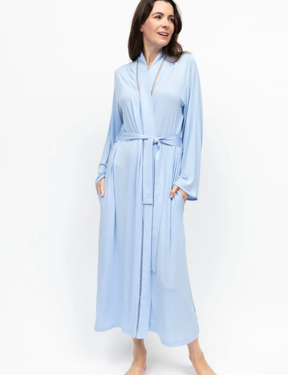 Modal Rich Lace Detail Dressing Gown