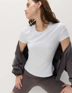 Modal Rich Rib Round Neck Fitted T-Shirt