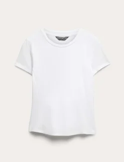 Modal Rich Rib Round Neck Fitted T-Shirt