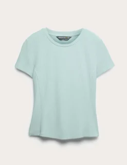 Modal Rich Rib Round Neck Fitted T-Shirt