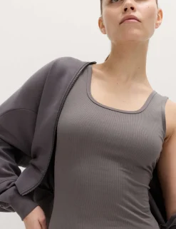 Modal Rich Rib Square Neck Fitted Vest