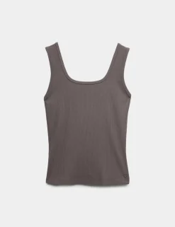 Modal Rich Rib Square Neck Fitted Vest