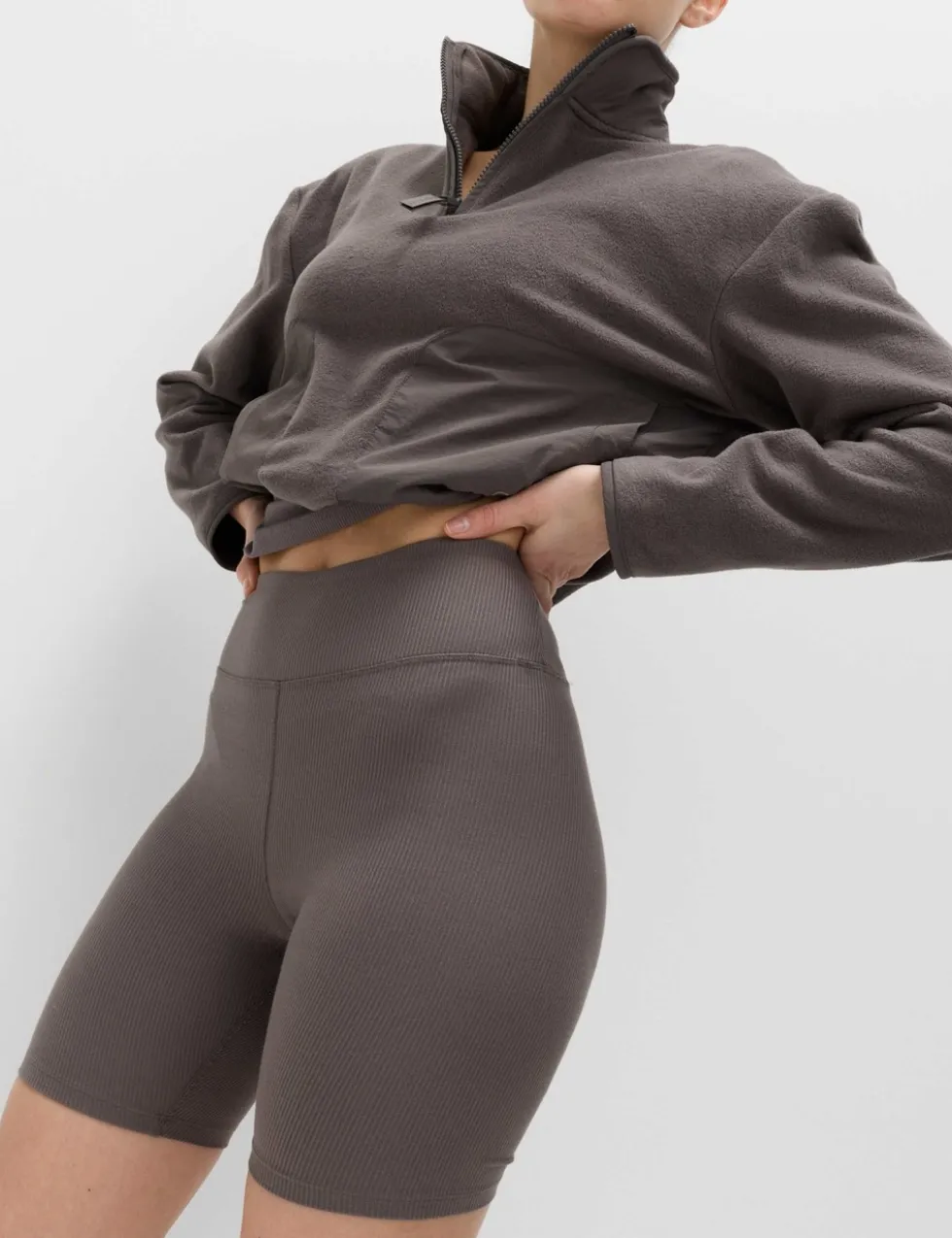 Modal Rich Ribbed High Waisted Shorts