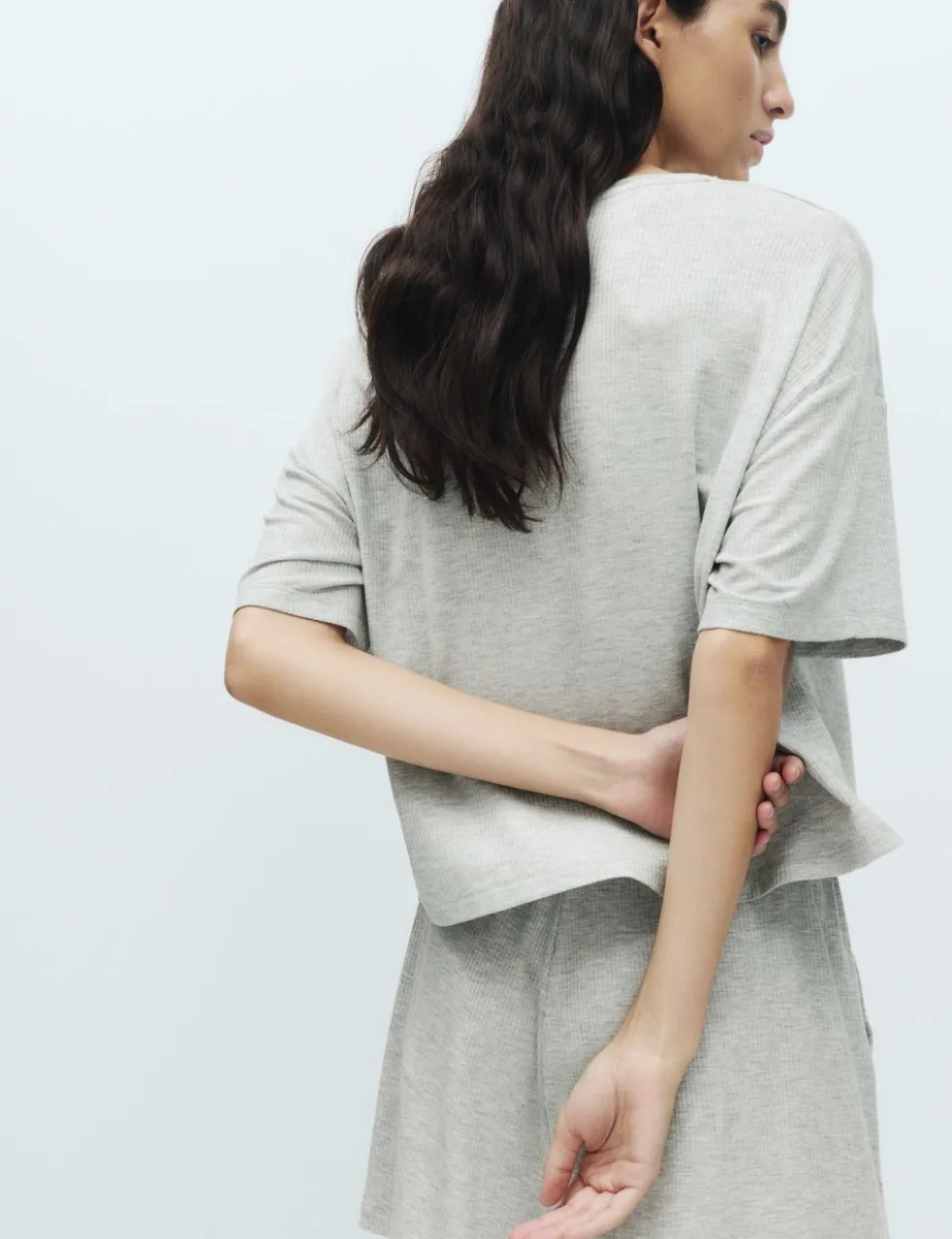 Modal Rich Ribbed Pyjama Top
