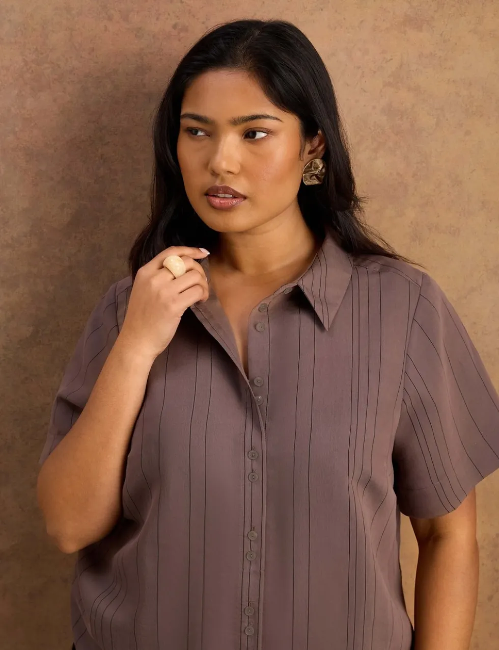 Modal Rich Striped Collared Shirt