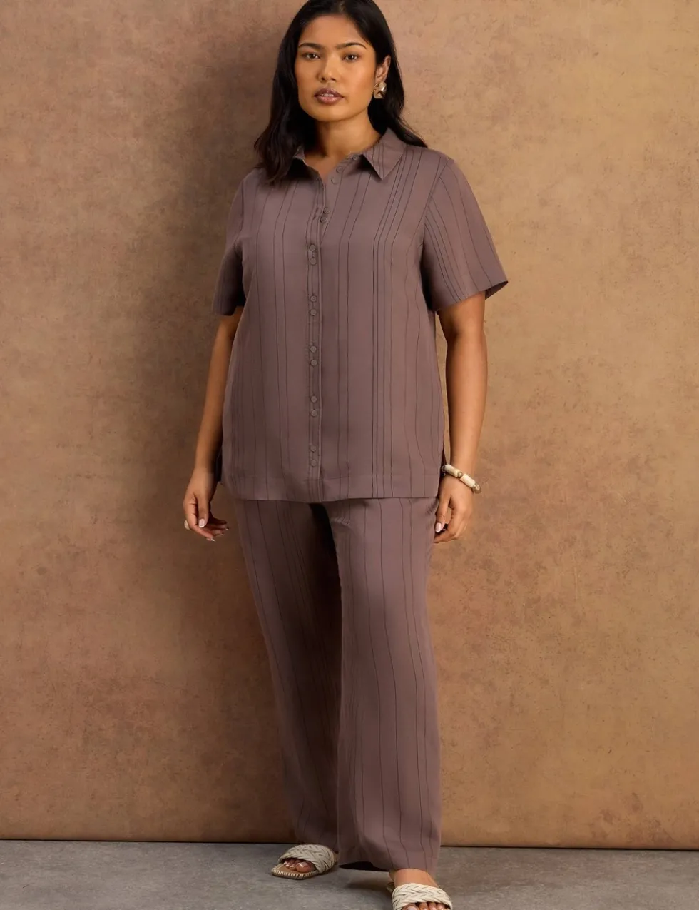 Modal Rich Striped Collared Shirt