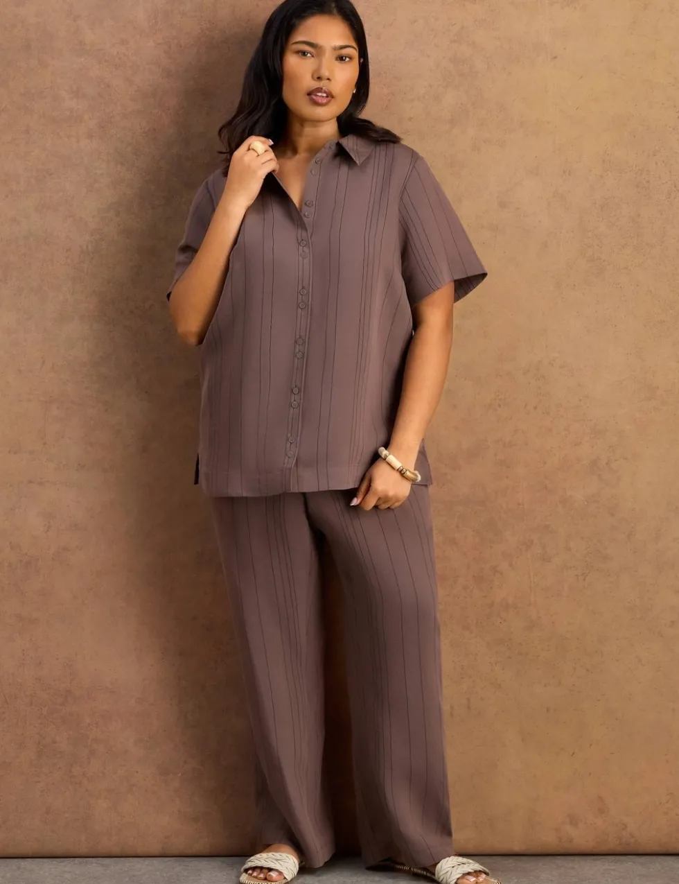 Modal Rich Striped Collared Shirt