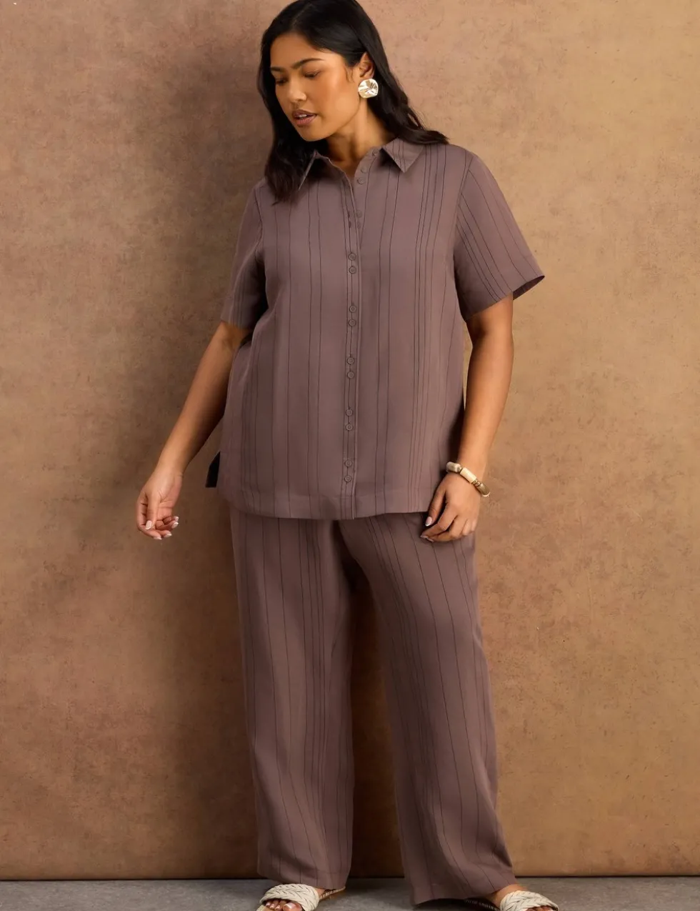 Modal Rich Striped Collared Shirt