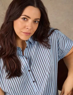Modal Rich Striped Collared Shirt