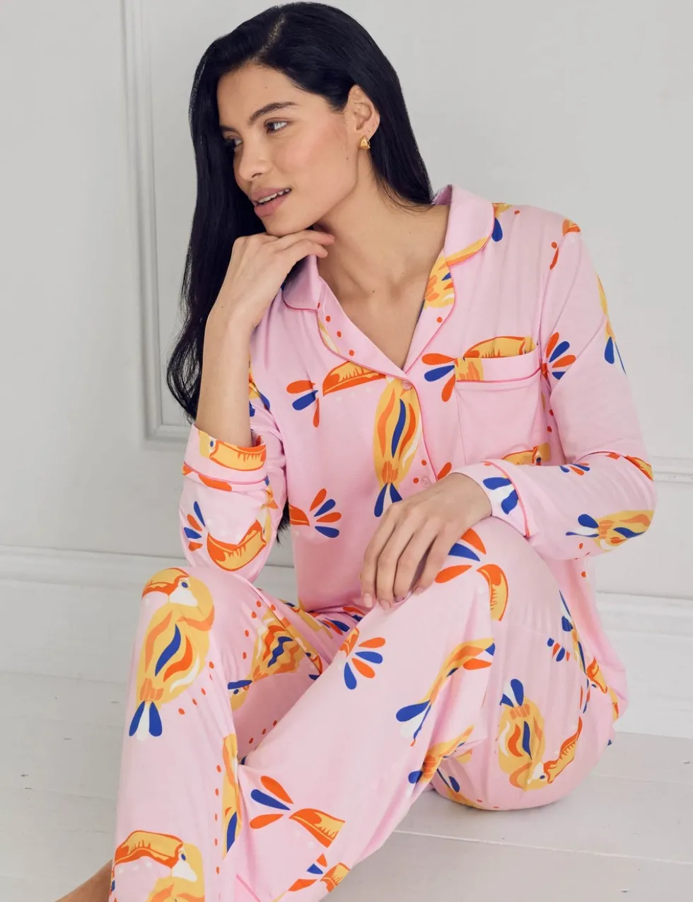 Modal Rich Toucan Print Pyjama Set