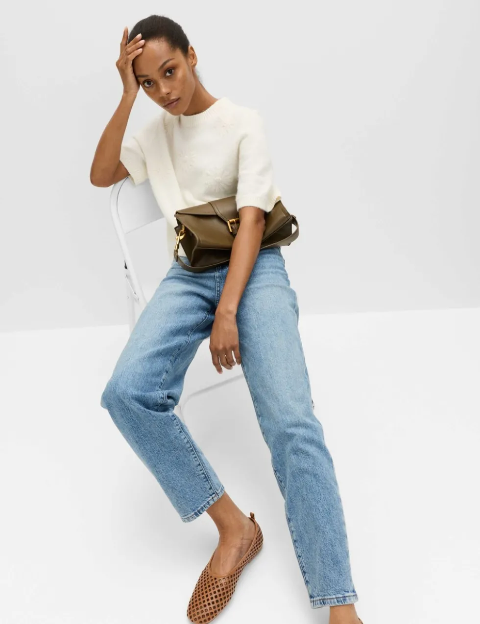 Mom High Waisted Ankle Grazer Jeans