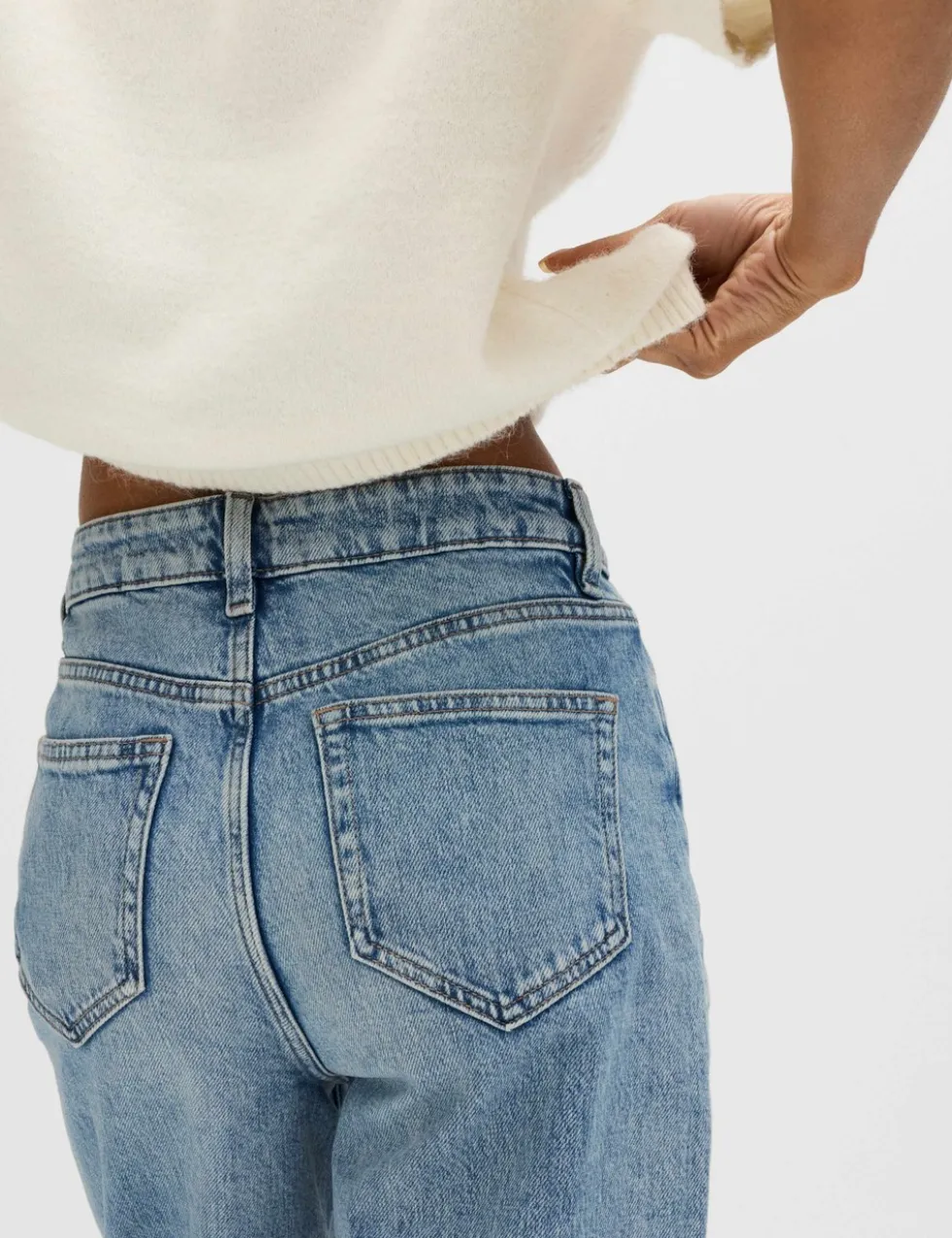 Mom High Waisted Ankle Grazer Jeans