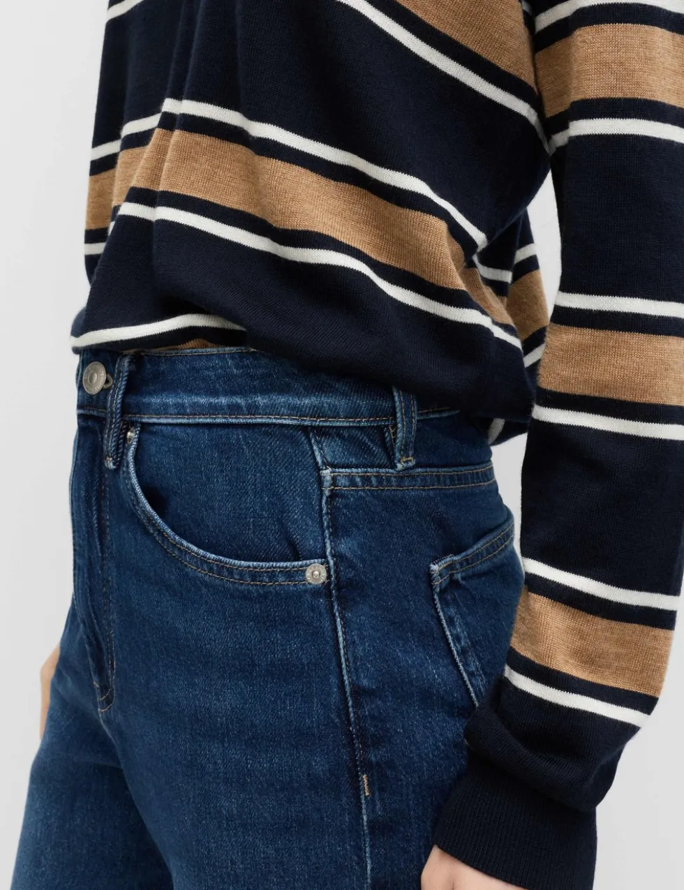 Mom High Waisted Ankle Grazer Jeans