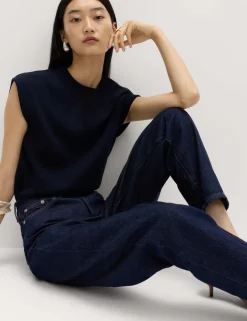 Mom High Waisted Ankle Grazer Jeans