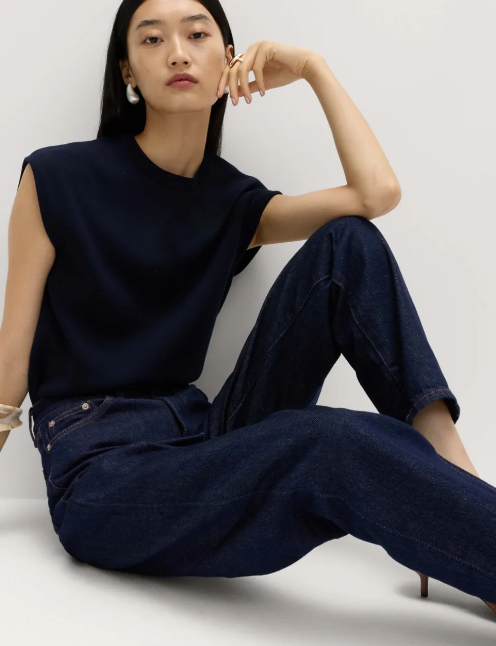 Mom High Waisted Ankle Grazer Jeans