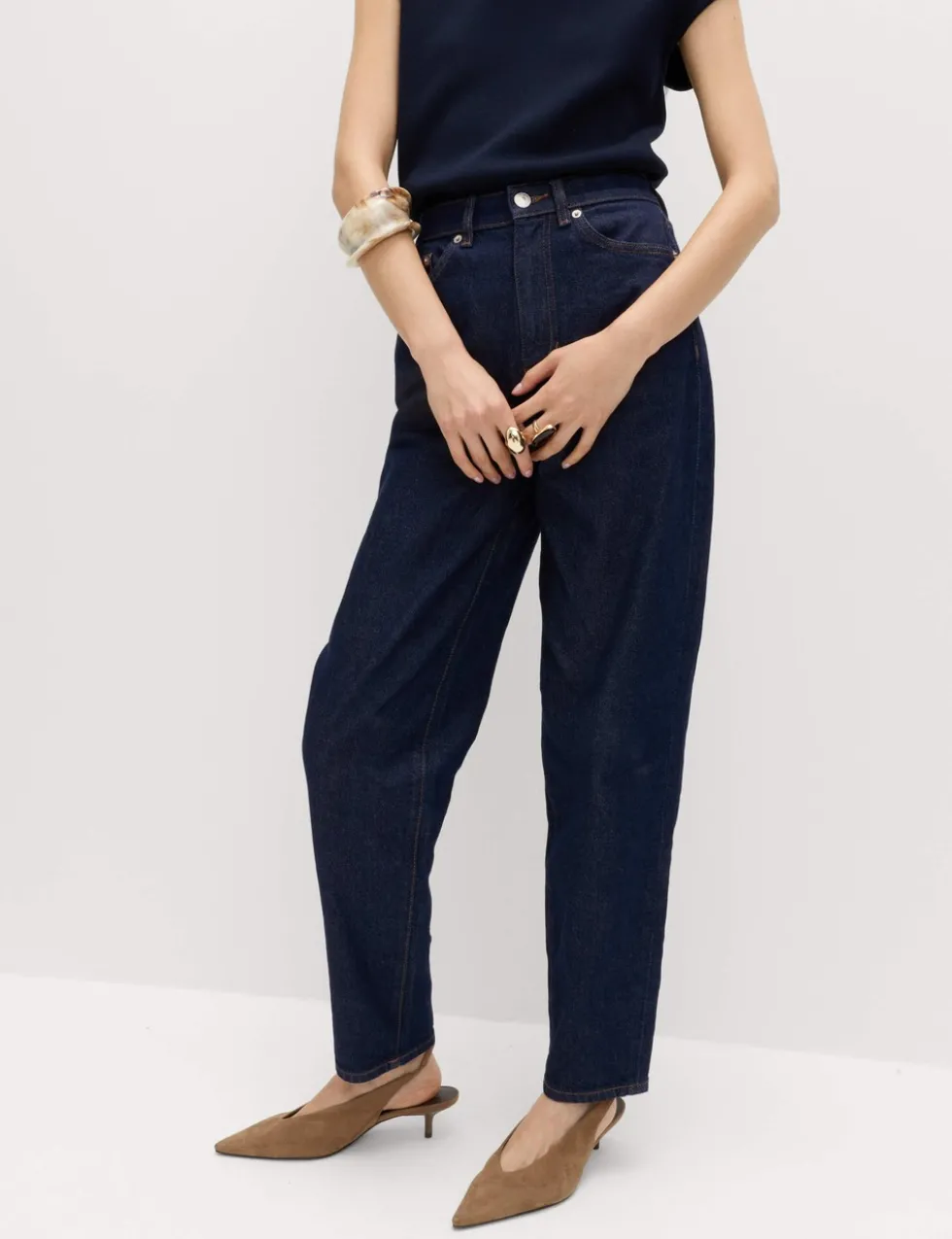 Mom High Waisted Ankle Grazer Jeans