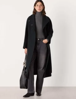 Morgan Pure Wool Belted Funnel Neck Wrap Coat