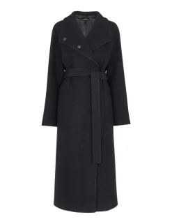 Morgan Pure Wool Belted Funnel Neck Wrap Coat