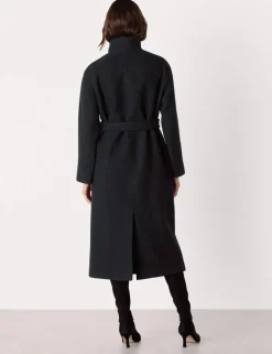 Morgan Pure Wool Belted Funnel Neck Wrap Coat