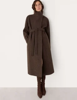 Morgan Pure Wool Belted Funnel Neck Wrap Coat