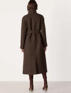 Morgan Pure Wool Belted Funnel Neck Wrap Coat