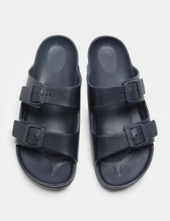 Moulded Footbed Two Strap Slider Sandals