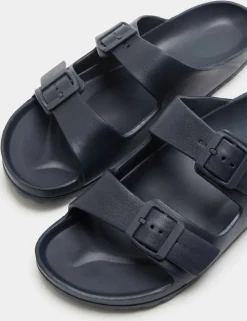 Moulded Footbed Two Strap Slider Sandals