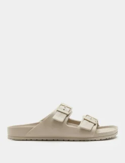Moulded Footbed Two Strap Slider Sandals