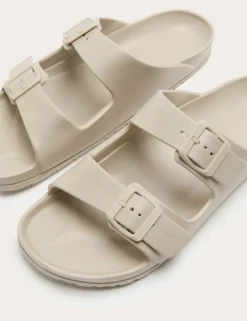 Moulded Footbed Two Strap Slider Sandals