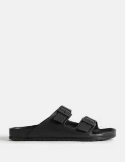 Moulded Footbed Two Strap Slider Sandals