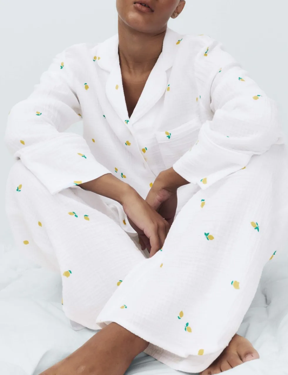 Muslin Printed Revere Pyjama Set