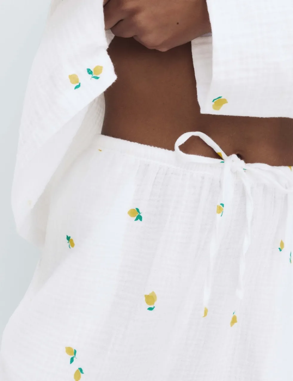 Muslin Printed Revere Pyjama Set