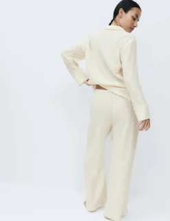 Muslin Striped Revere Pyjama Set
