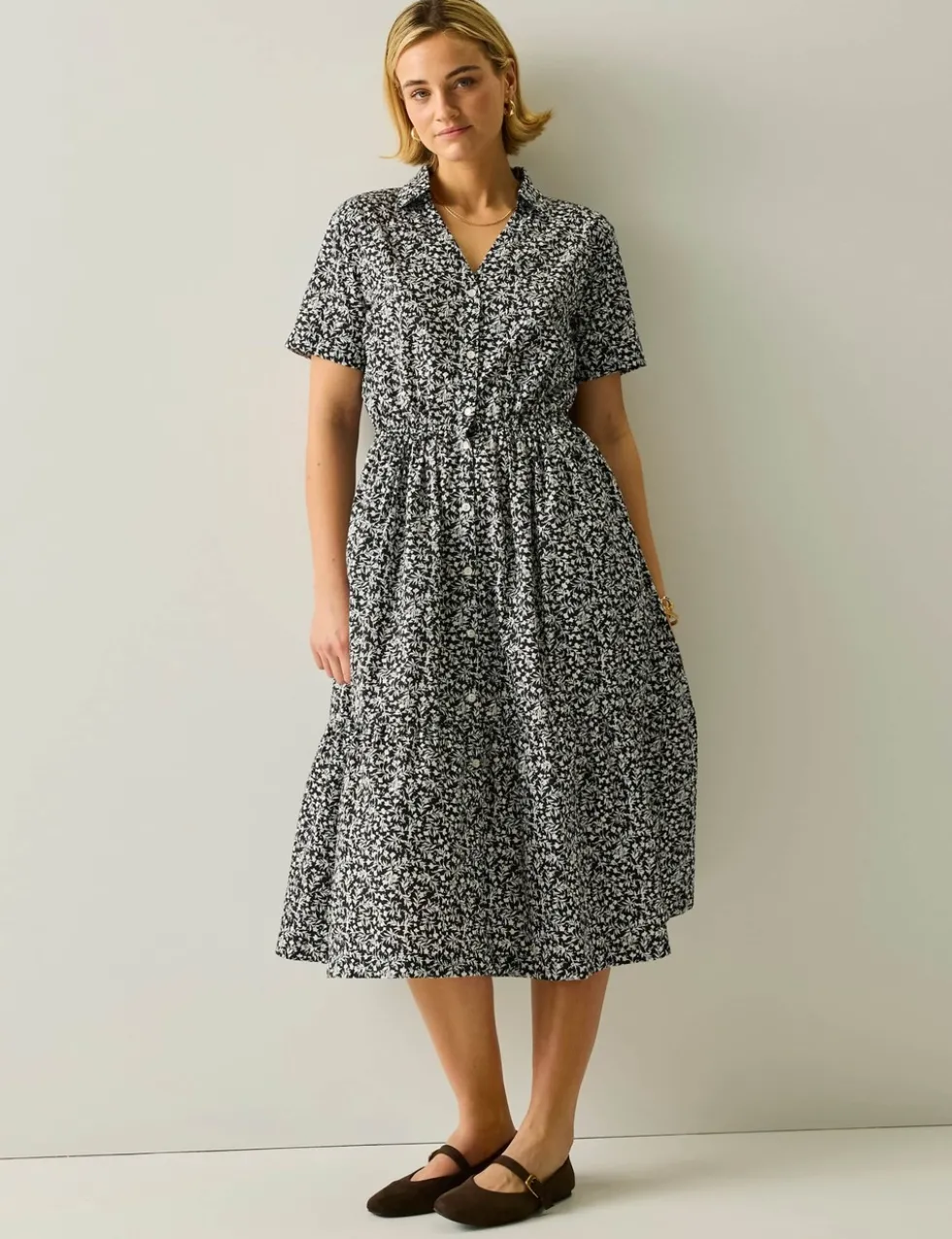 Navagio Pure Cotton Midi Shirt Dress